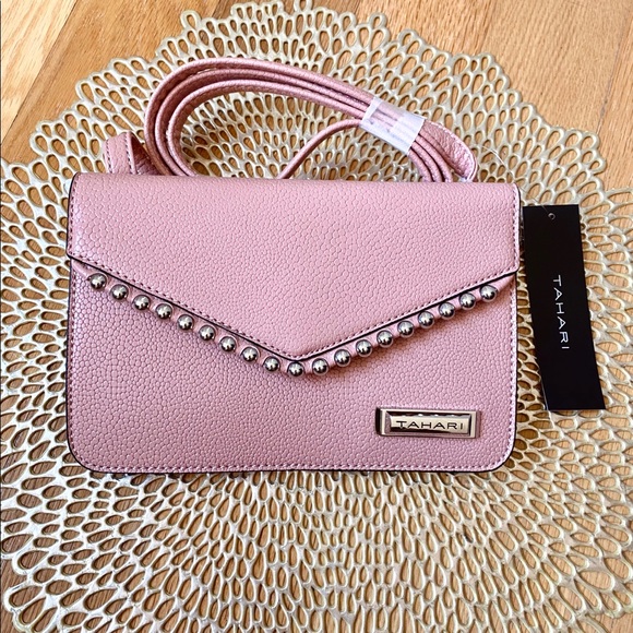 Tahari Handbags - 🆕NEW!🛍 TAHARI Pink Beaded Envelope Crossbody Bag